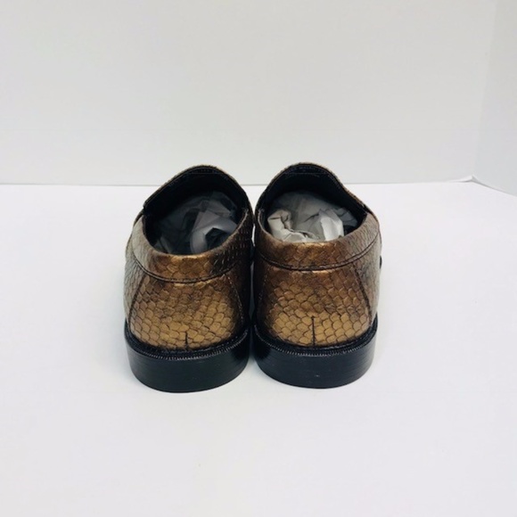 Men's Bronze Loafers Exotic Snake Print by Bolano - Picture 4 of 5