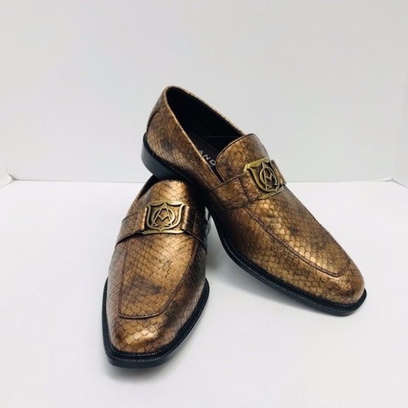 Bolano Other - Men's Bronze Loafers Exotic Snake Print by Bolano