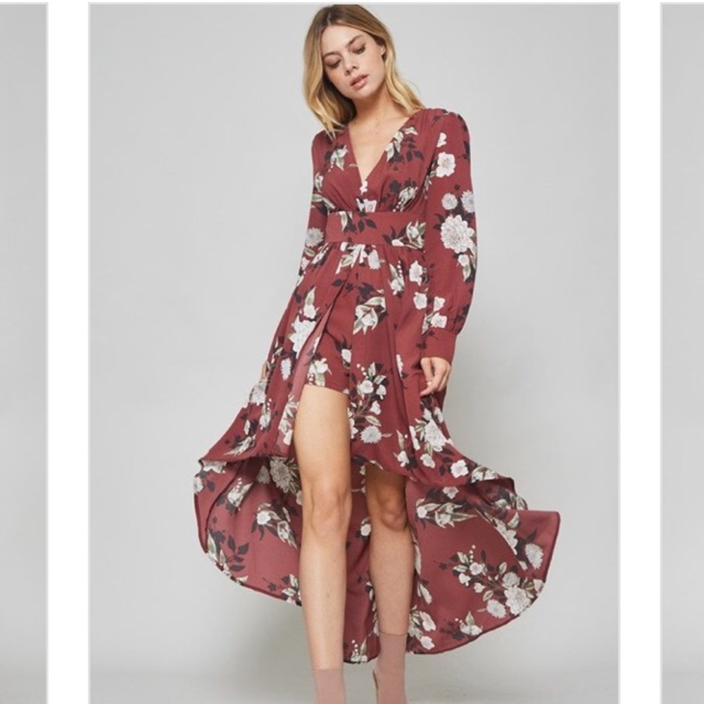 Floral High-Low Romper/Dress
