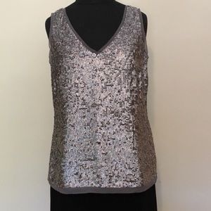 Talbots Silver Sequin Tank