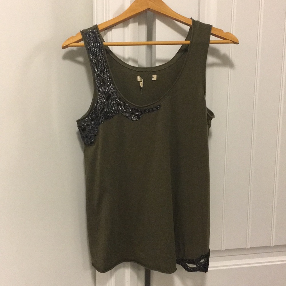 Unique Anthropologie silent + noise beaded tank