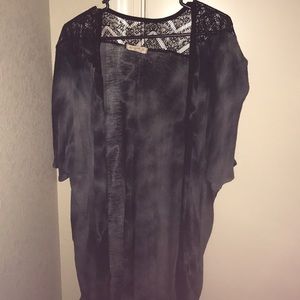 Black/grey cardi with lace