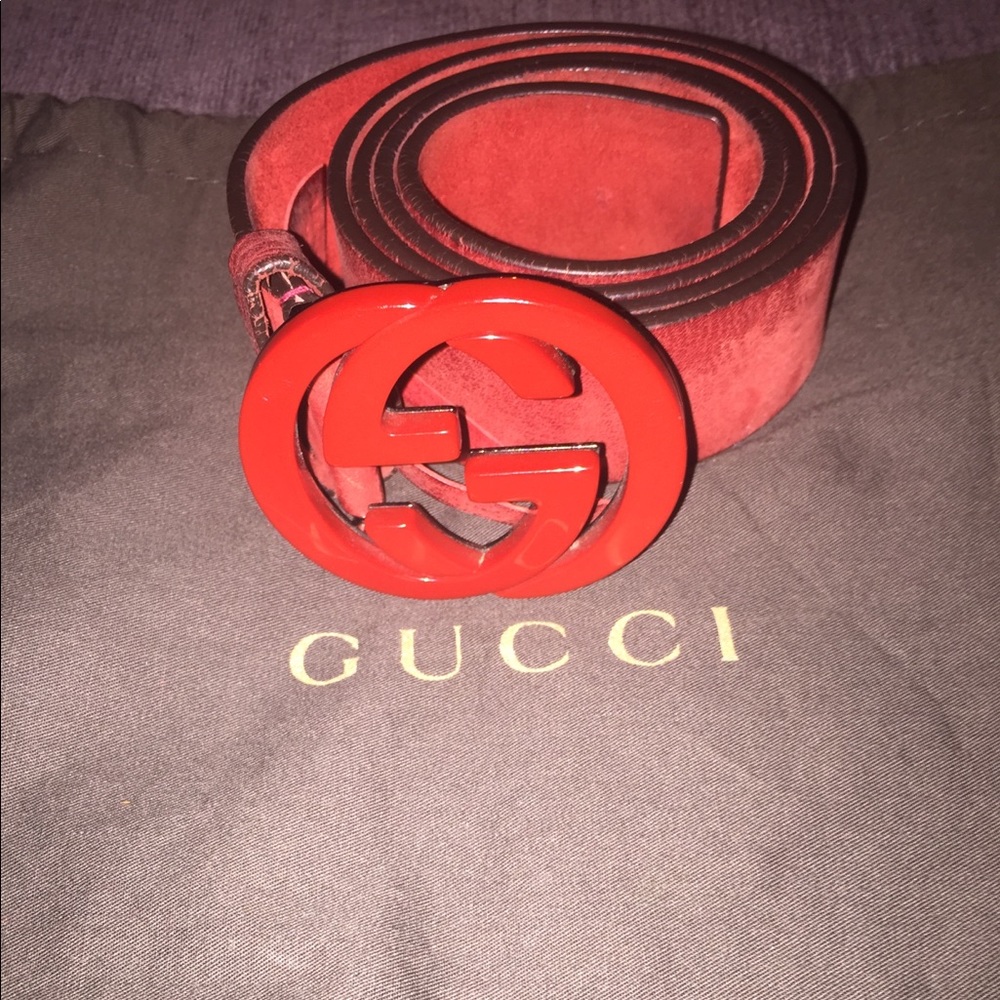 All Red Gucci belt...