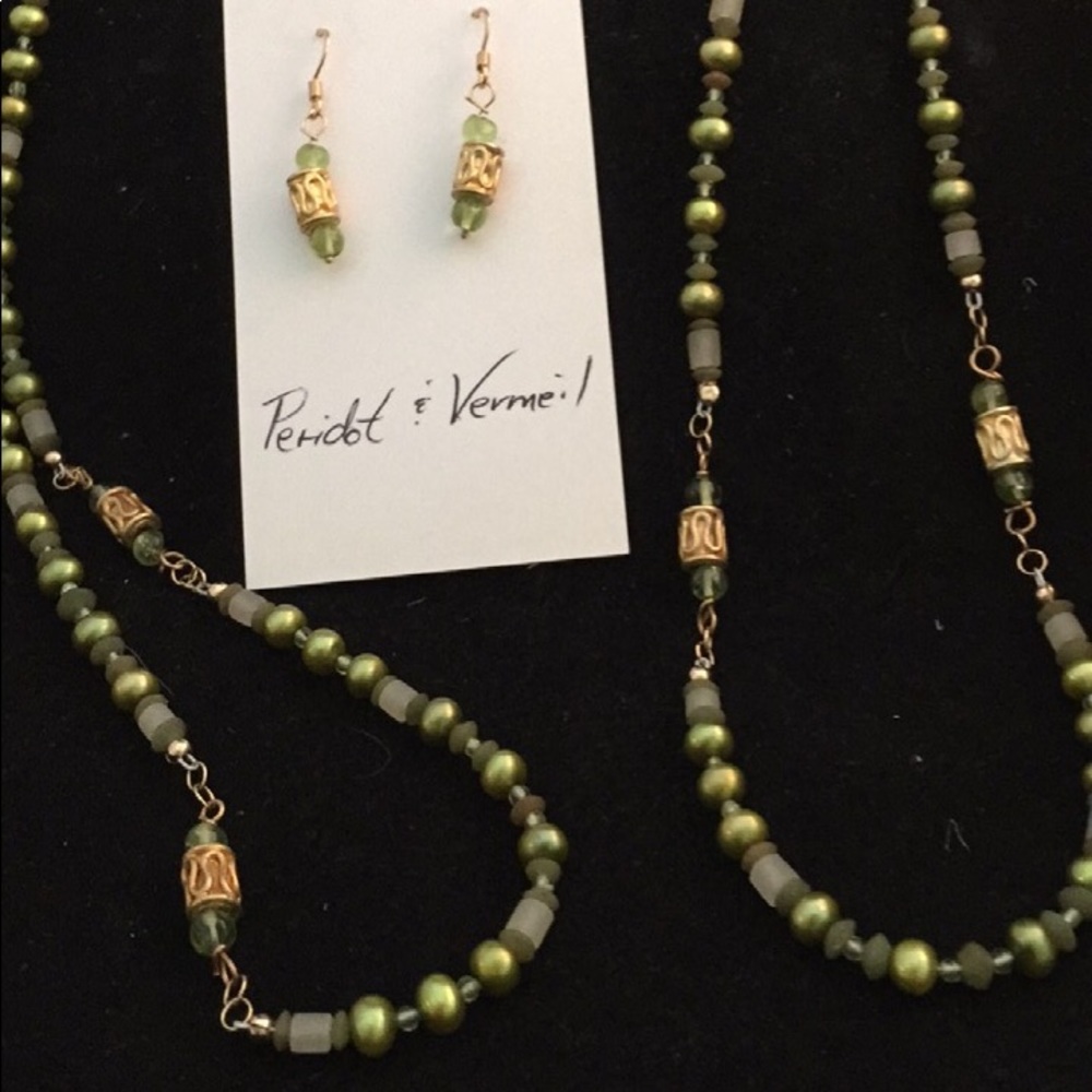 Peridot and Vermeil necklace