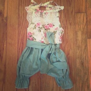 Unique Babyshop floral and lace romper