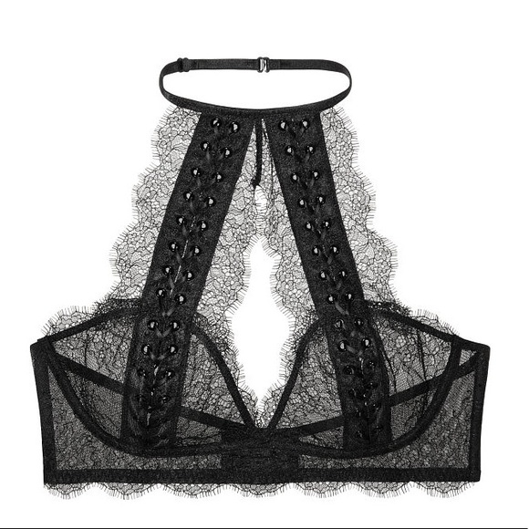 VICTORIA'S SECRET Chantilly Lace Lace-up Bralette - Picture 4 of 11