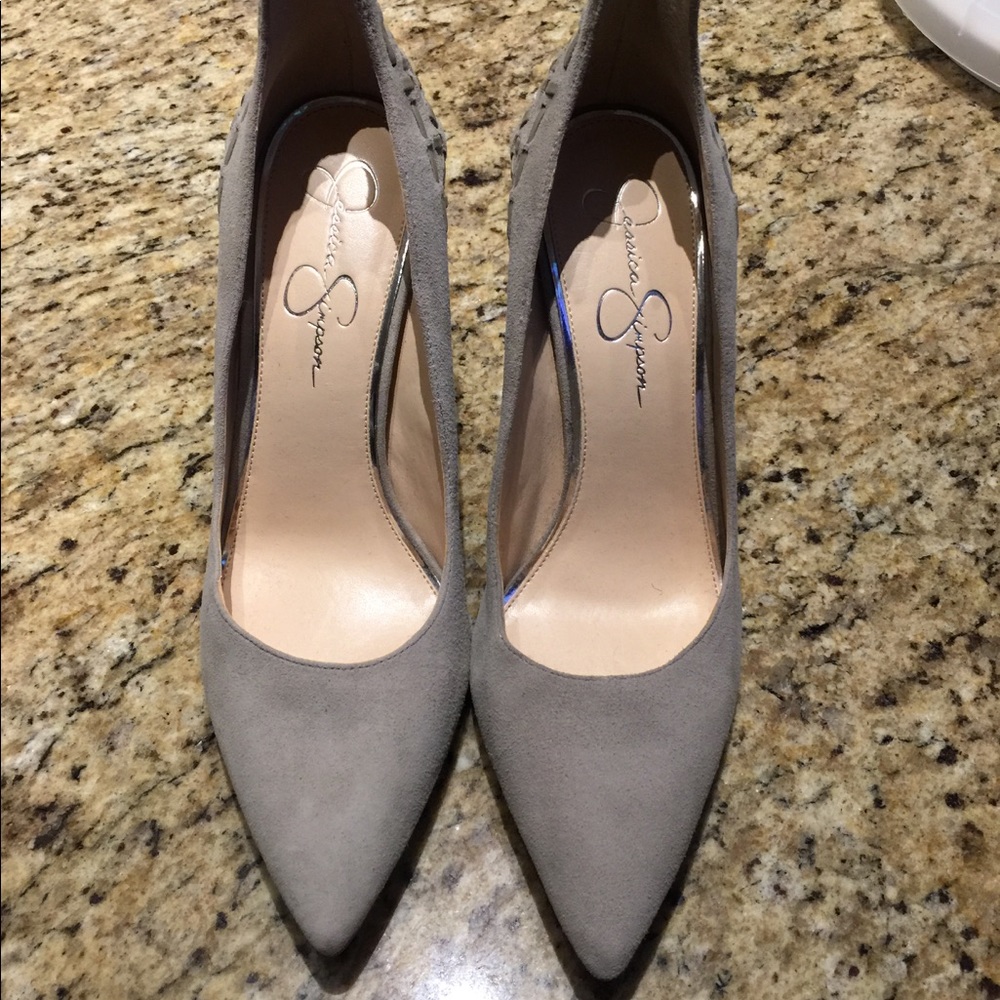 Size 11 Grey Suede Jessica Simpson Pumps/Heels