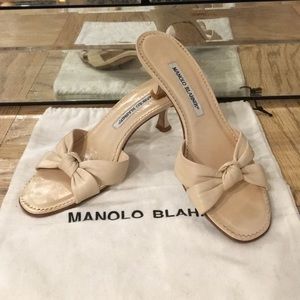 Manolo Blahnik Leather Mules