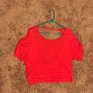 Never worn pink open back short sleeve shirt