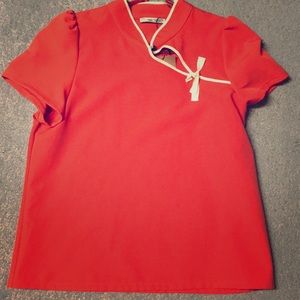 Red Asian inspired blouse