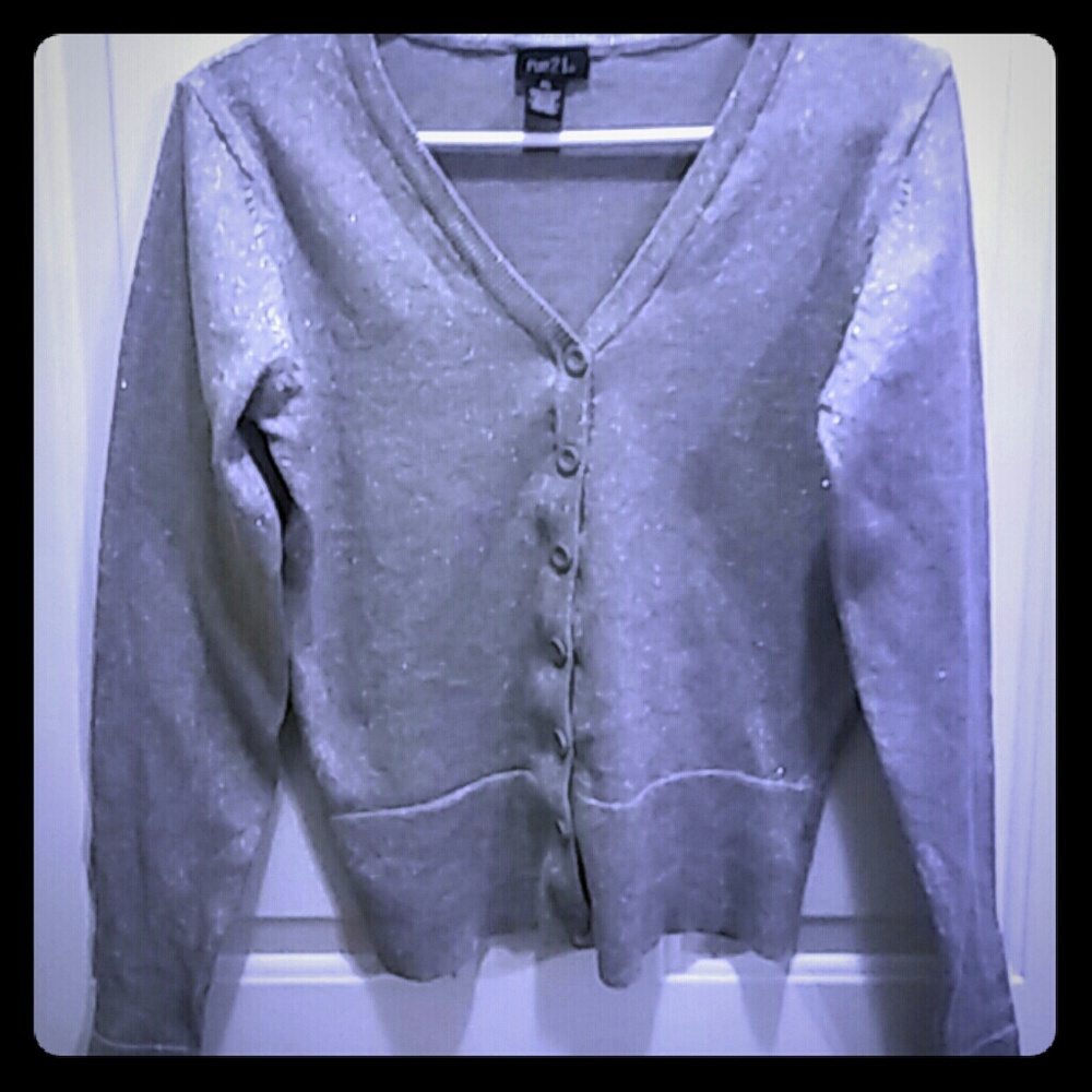 Women's Medium Silver Touch Of Spark Sweater