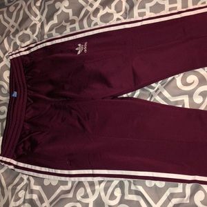 Burgundy Adidas Track Pants