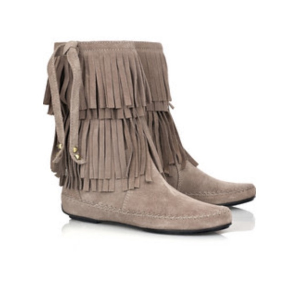 RARE FIND ✨ juicy couture Tara suede fringe boots