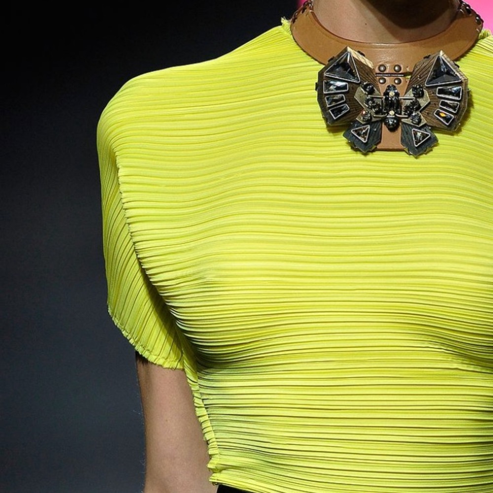 Lanvin Raw-Edge Pleated Top