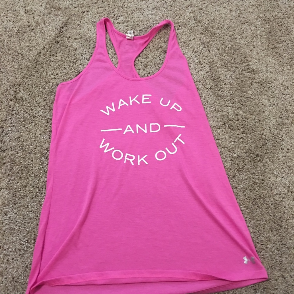 Pink under armour work out tank