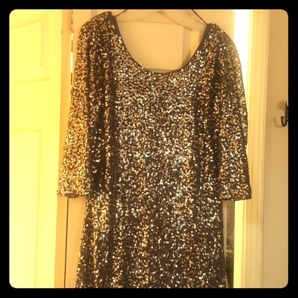 Silver sequin party dress