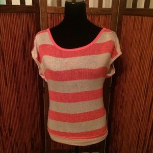 Edge Striped Short Sleeve Size Medium