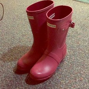 Pink matte short hunter boots