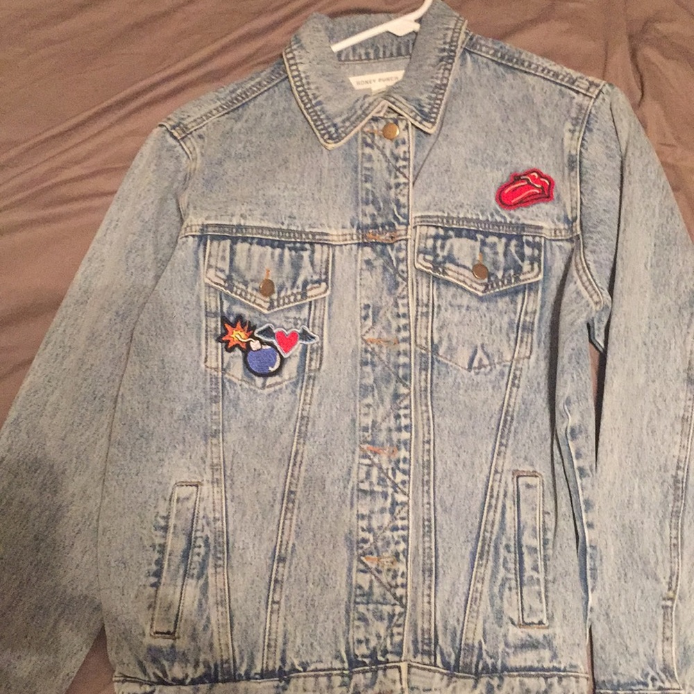 Jean acid washed retro jacket
