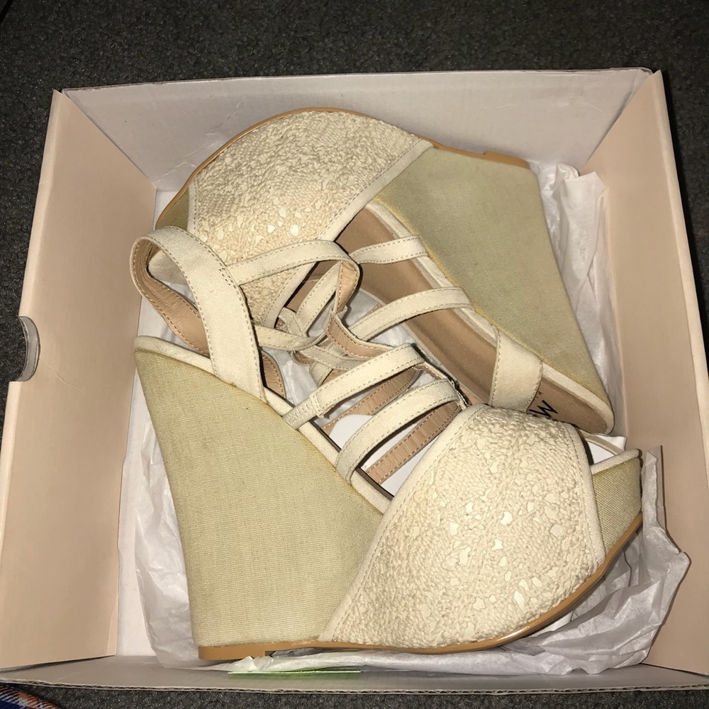 Beige wedges