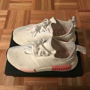 White and Pink Adidas NMD Women’s Size 6.5