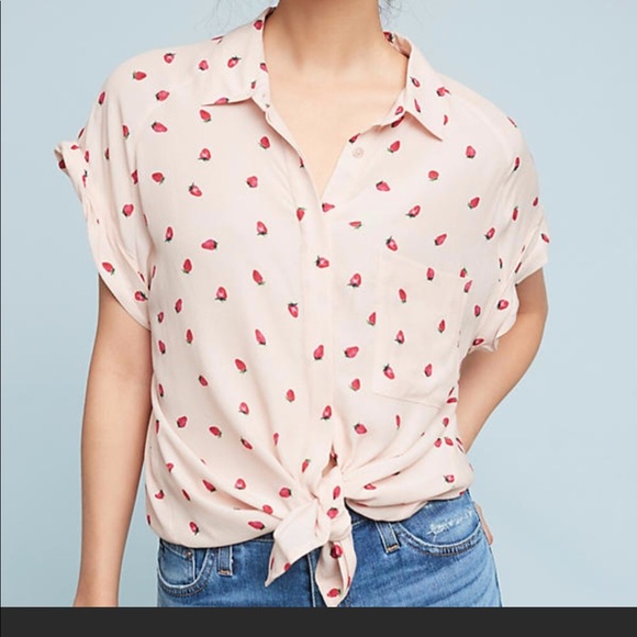 Rails Tops - Rails Chase Strawberry Pink Red Button Down Shirt