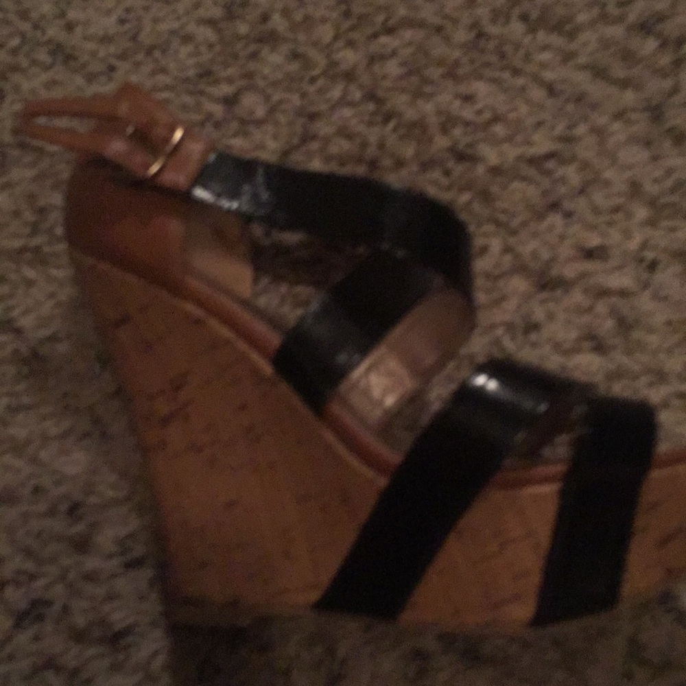 Black & Brown cork wedges