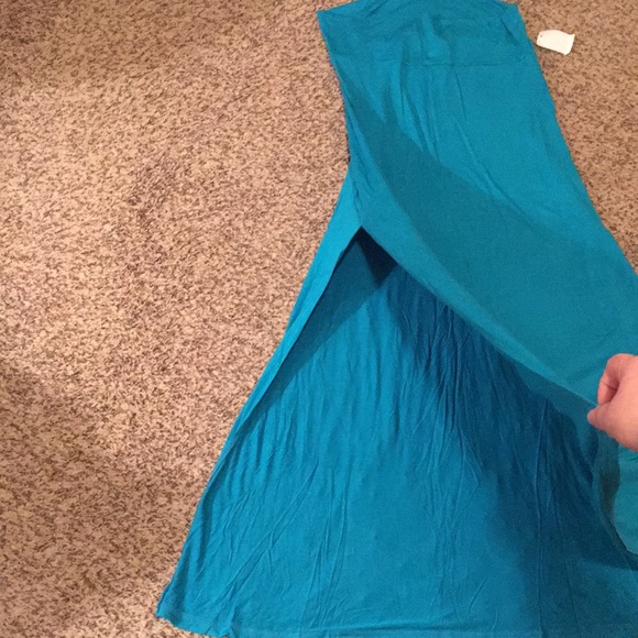 Charlotte Russe Slit Blue Maxi Dress - Picture 4 of 6