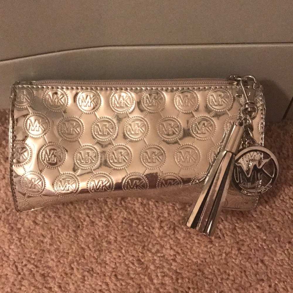 Silver Michael Kors Makeup Bag