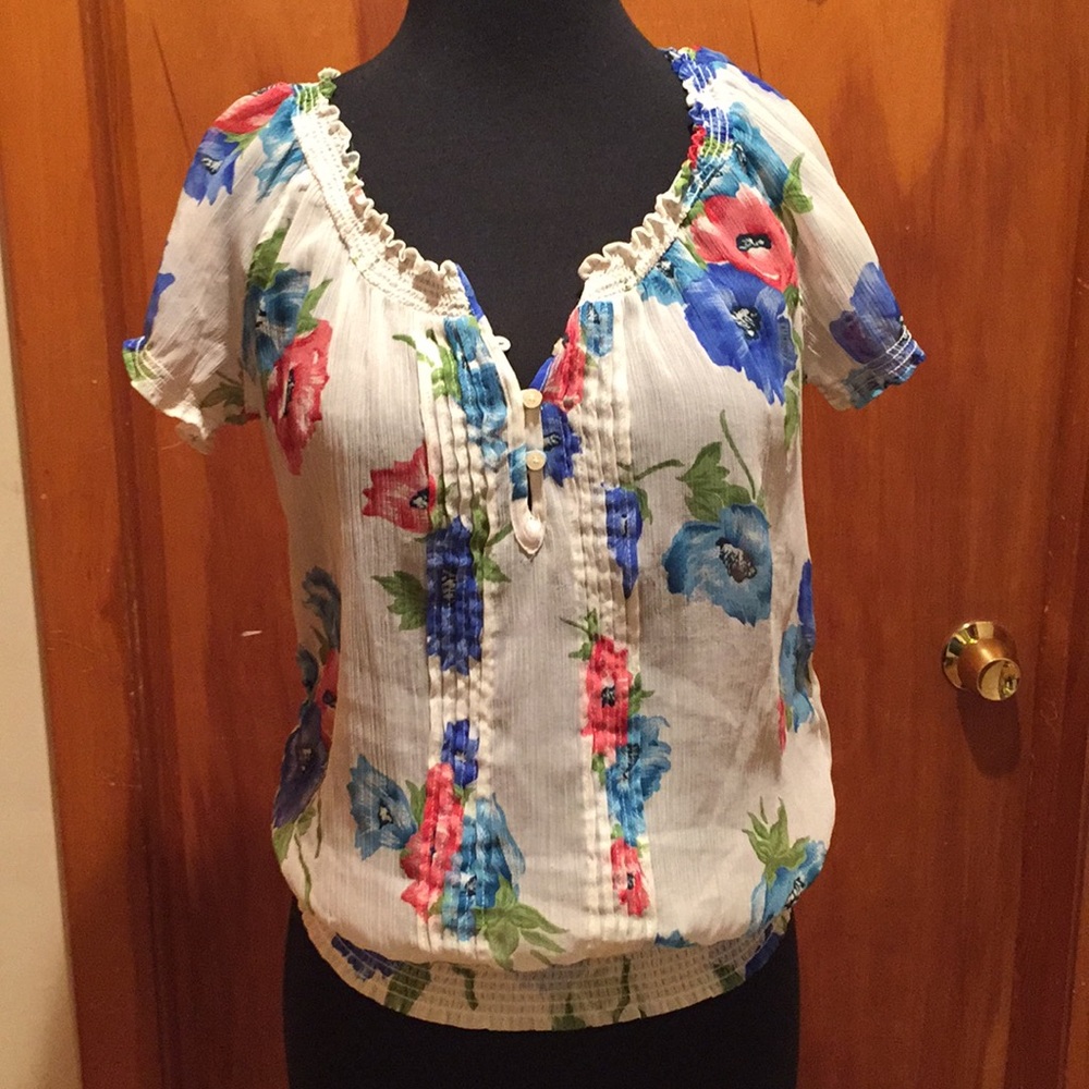 Hollister Sheer Floral Blouse