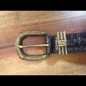 Vintage Black & Gold Brighton woman's belt size M