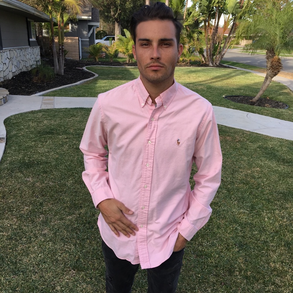Pink Ralph Lauren Polo long sleeve dress shirt