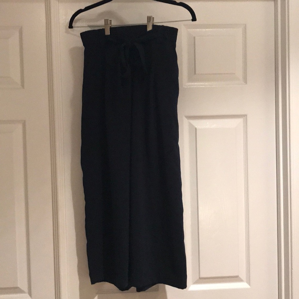 Navy Zara Culotte Pants