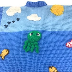 Handmade Toddler Vest - Undersea Knitted