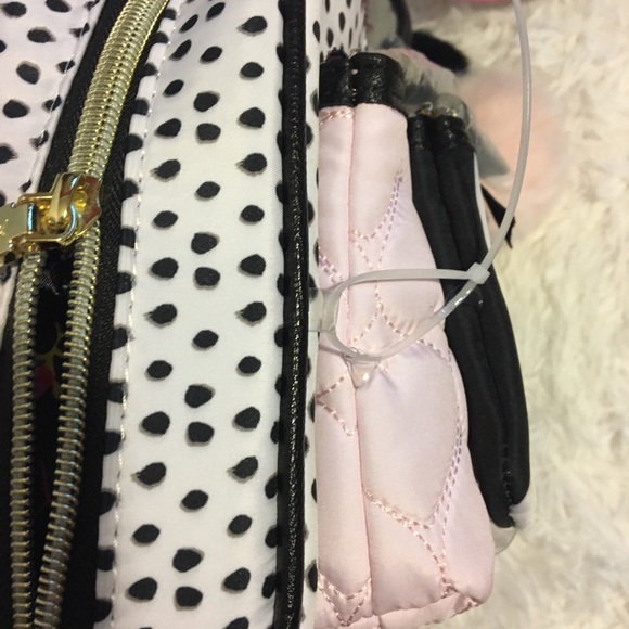 Betsey Johnson 3 in 1 makeup bag pink white black - Picture 3 of 8