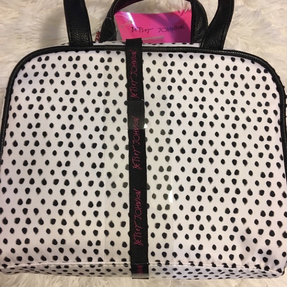 Betsey Johnson 3 in 1 makeup bag pink white black - Picture 4 of 8