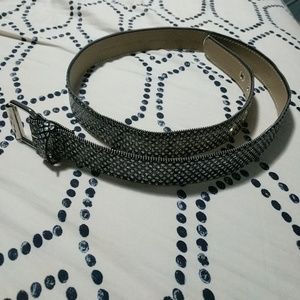 Glitter Zipper Edge Black Belt