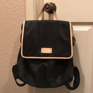 Kate Spade Black Nylon and Leather Backpack