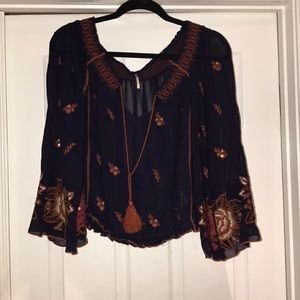 RARE: FREE PEOPLE EMBROIDERED TOP!!!