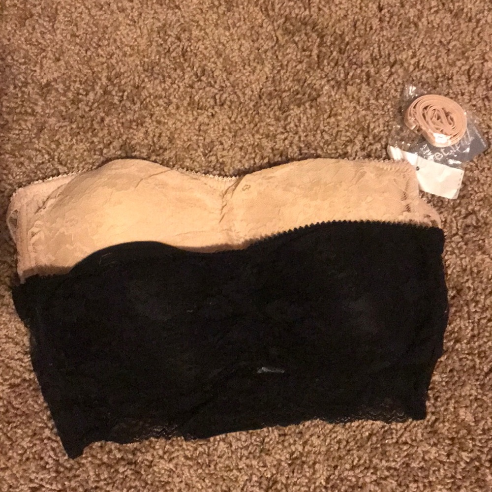 2 bandeau never worn lace back