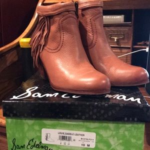 Sam Edelman Louie, Saddle Leather Fringe Booties