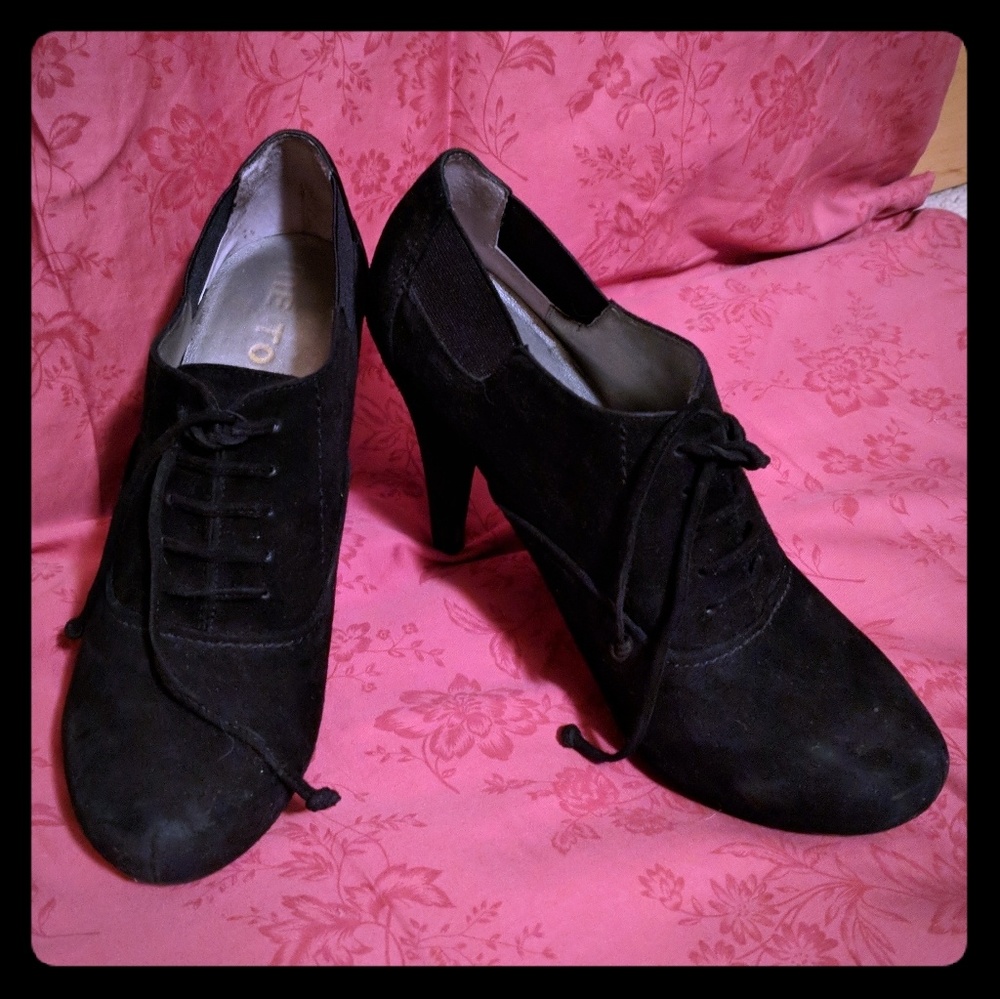 3 inch Black Suede Heels