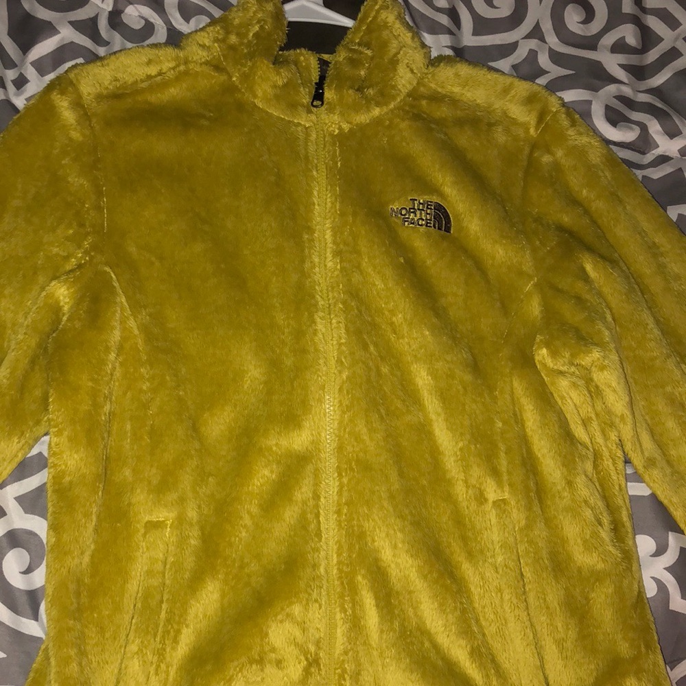 Yellow North Face Fleece Zip Up Jacket