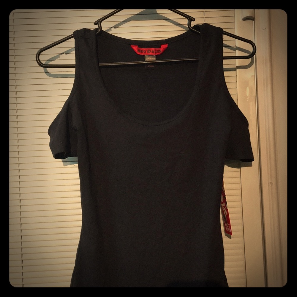 NWT - Black Hot Kiss open shoulder top