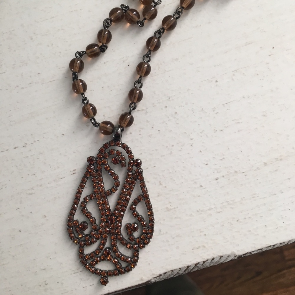Brown Swarovski Pendant Necklace