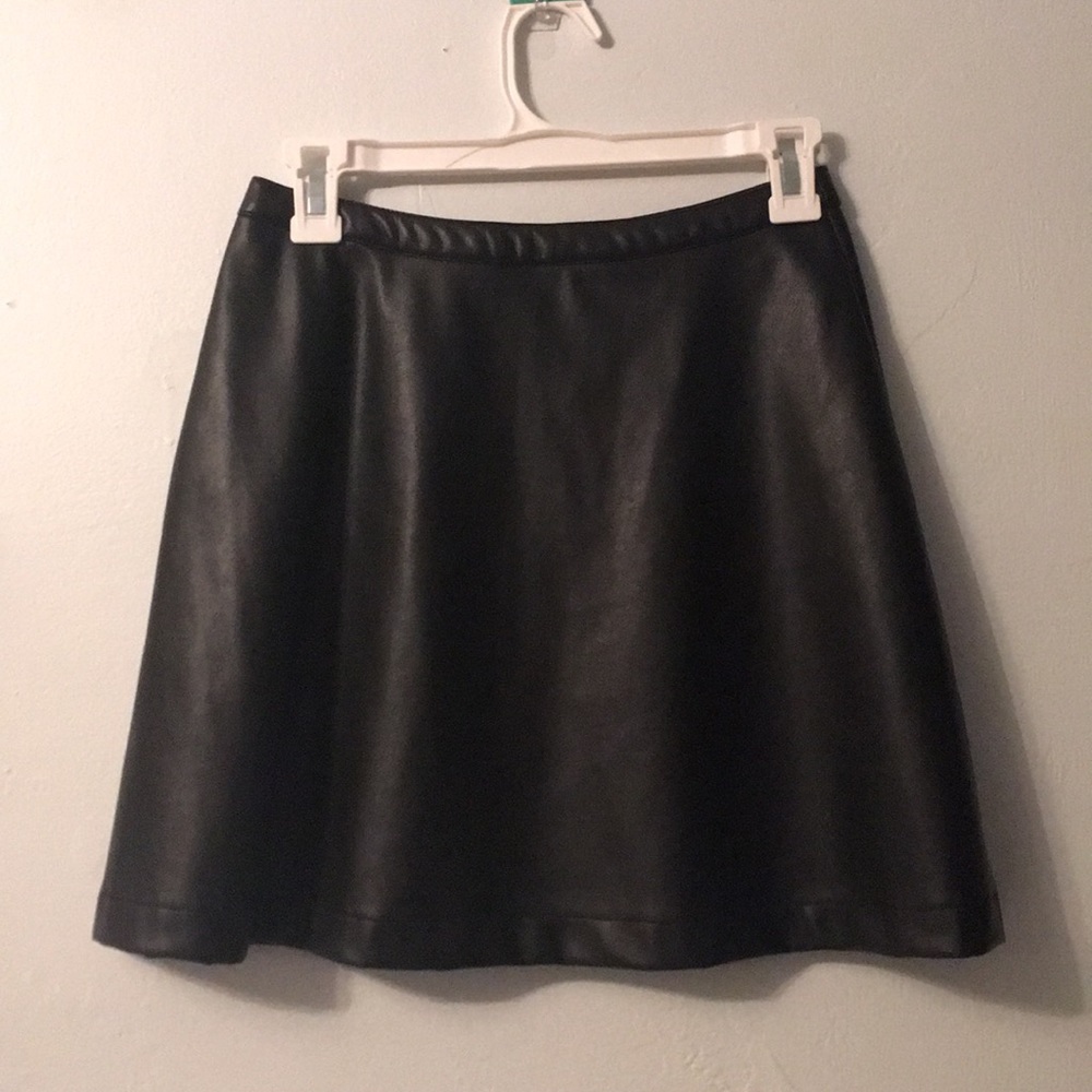 Faux Leather Circle Skirt