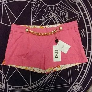 NWT D&G Dolce & Gabbana Hot Pink Chain Shorts 46