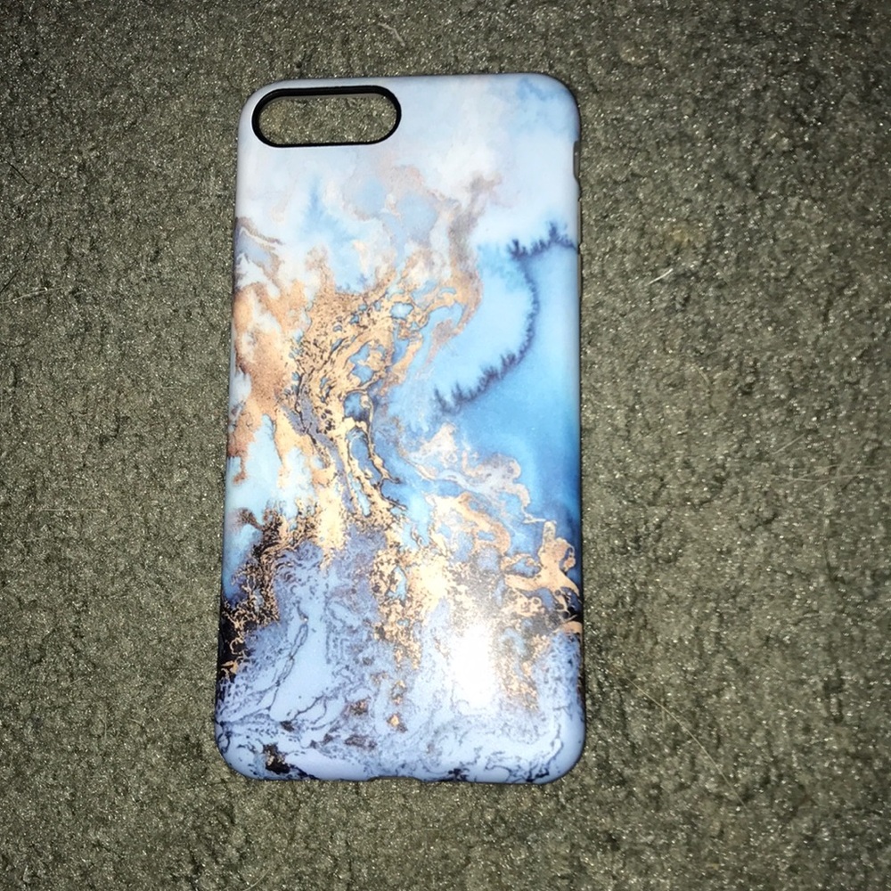 Marbled blue iphone 6plus case