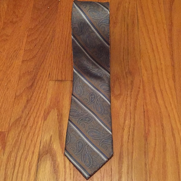 Pronto Uomo Blue-Gray Paisley Tie - NWT - Picture 3 of 5