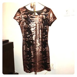 Sequined tiger print dress